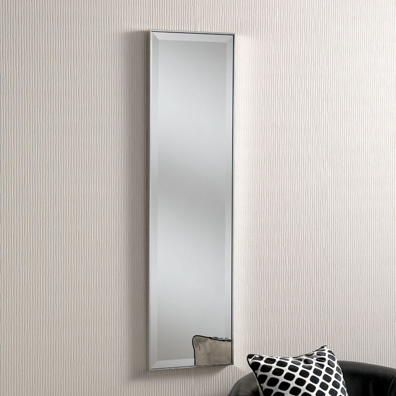 Arjae Wood Flat Wall Mirror, 103cm H x 78cm W, Silver