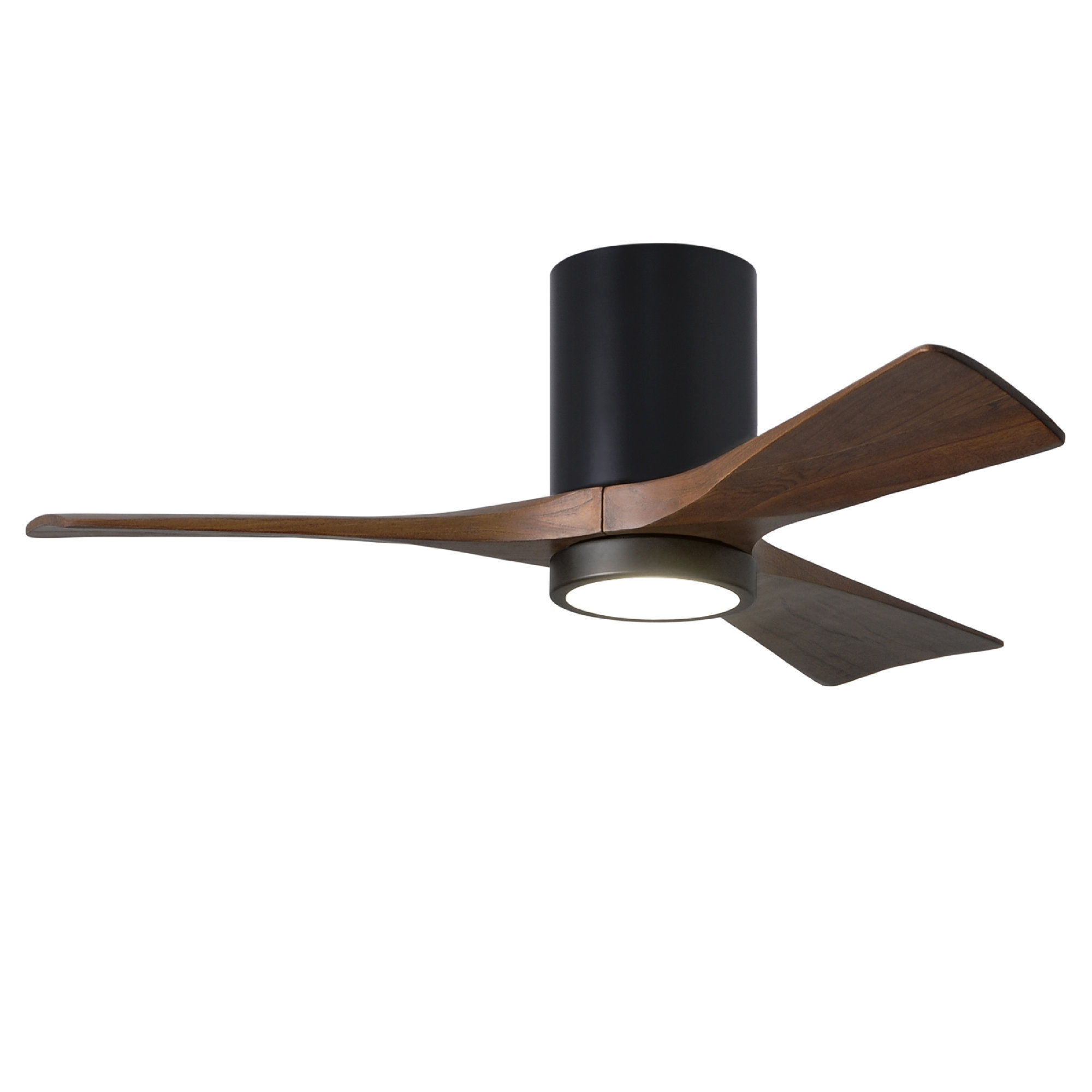 Olivier 3 Blade Ceiling Fan with LED Light Kit, Matte Black, Walnut, 42"
