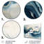 Ensemble de décorations murales vagues marbrées blanches et bleues III-107201059-107201060