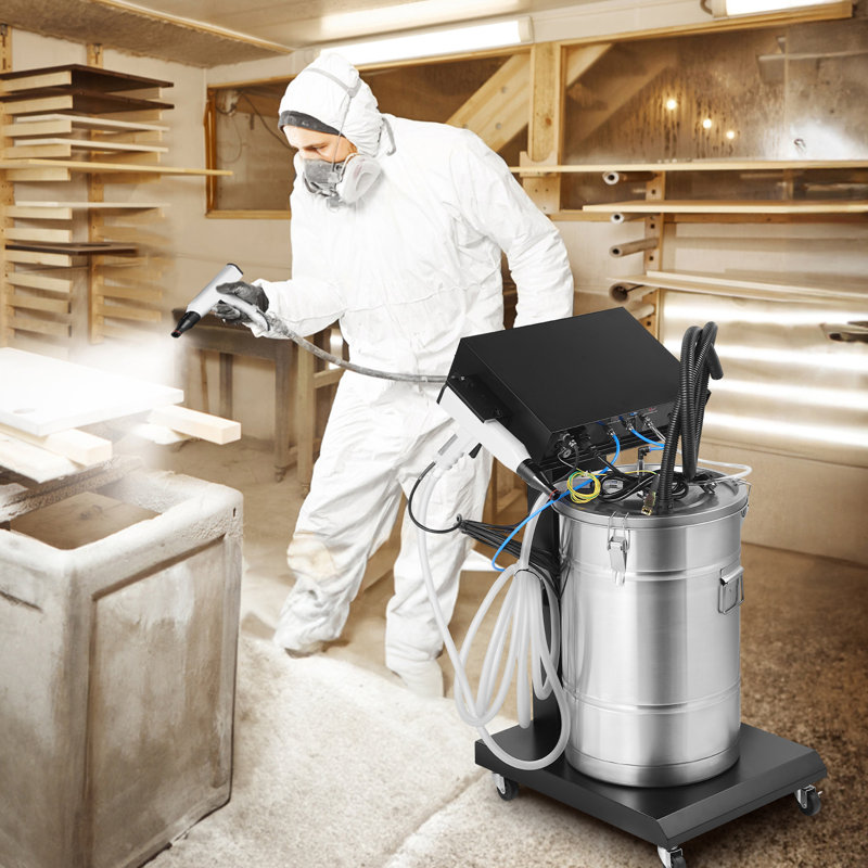 Powder Coating System, 40 W 100KV Electrostatic Output Powder Coating Kit with 50L Powder Hopper