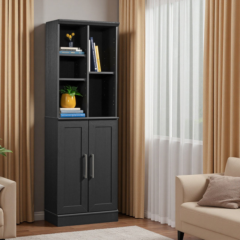 Storage Cabinet, Black Brown Finish