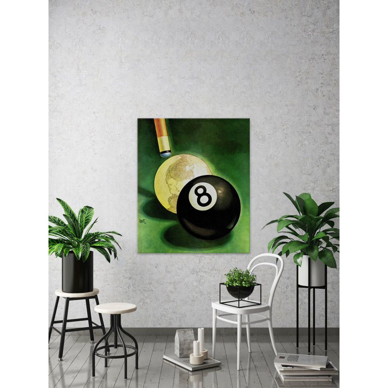 «World as Cue Ball» par Emmett Watson, reproduction sur toile tendue, H 36 po x l 30 po x P 1,5 po