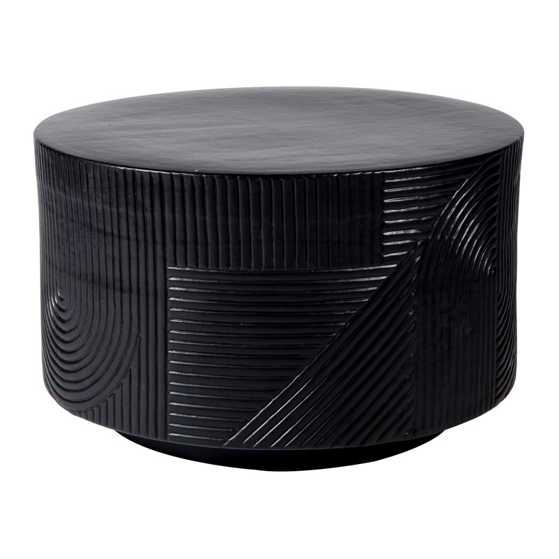Provenance Signature Outdoor Round Side Table, Gloss Coal