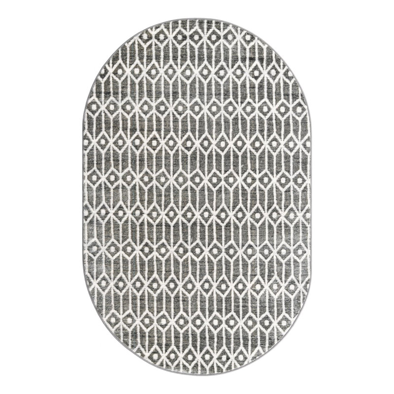 Patric Geometric Indoor Rug, Oval 5'3" x 8'