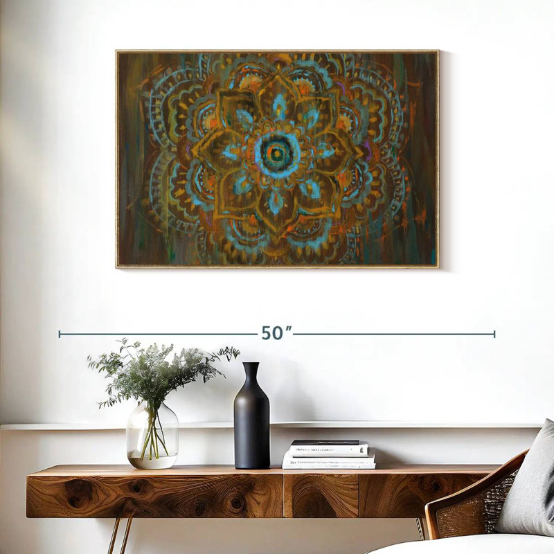 Bombay bohémien, Cadre flottant en bois naturel, 37 po x 25 po