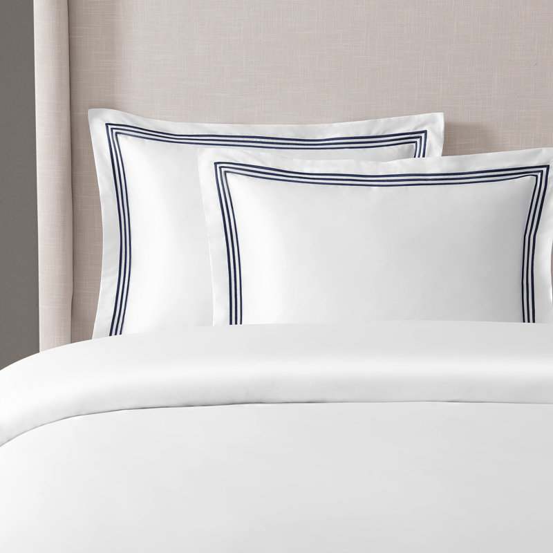 Triple Luxe Sateen Duvet Cover Set , Midnight, Queen Duvet Cover + 2 Standard Shams