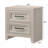 1Pc Contemporary Two Drawer Nightstand Geometric Design Off-White Finish Wooden Furniture