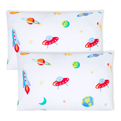 Wildkin 100% Microfiber 2-Pack Kids Pillowcase – Soft, Breathable & Toddler Size - Out of this World