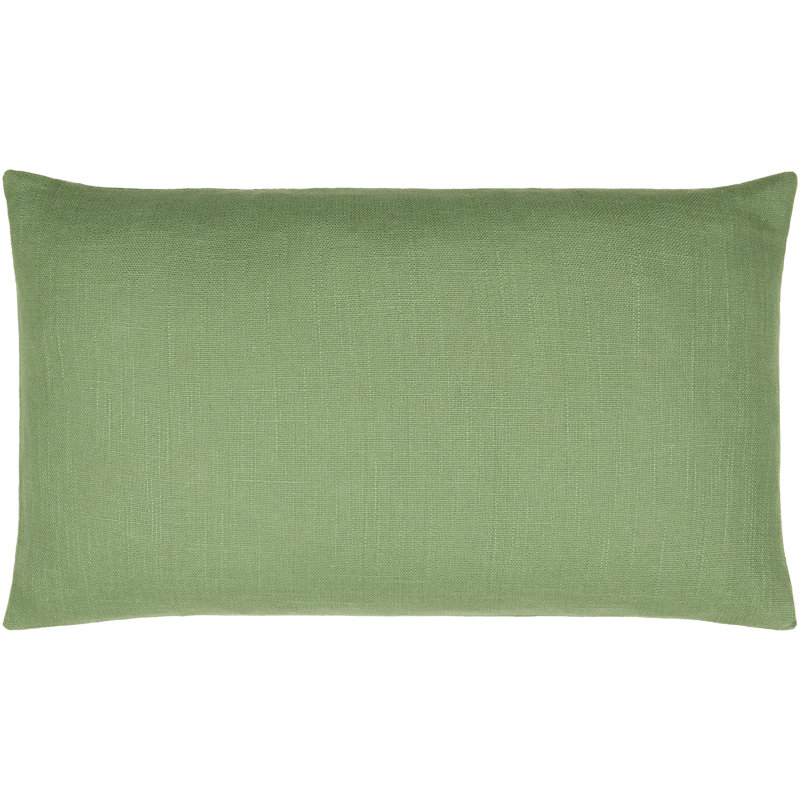 Coussin rectangulaire 100% coton Laurette, Duvet, Vert moyen