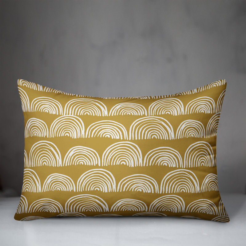 Abstract Outdoor Throw Pillow, Yellow