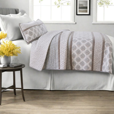 Ensemble de literie matelassée King/Cal King, 100 % coton, réversible