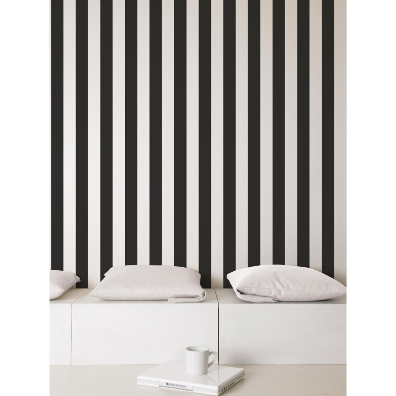 Divisadero 10m x 53cm Matte Wallpaper Roll, Black/White