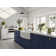 DeerValley Fireclay Single Basin Curved Farmhouse Kitchen Sink with Sink Grid and Basket Strainer