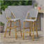 Tabouret de bar d'extérieur français en rotin de 29,5 po avec structure en aluminium et finition bambou (ensemble de 2)-121061999