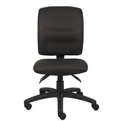 Zean Swivel Task Chair, Black Crepe Fabric, Contoured Back, Rolling by Benjara