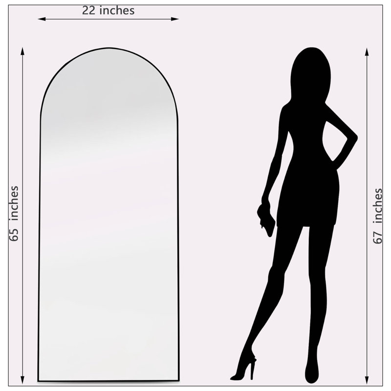 64x21 Inch Arch Full Length Mirror