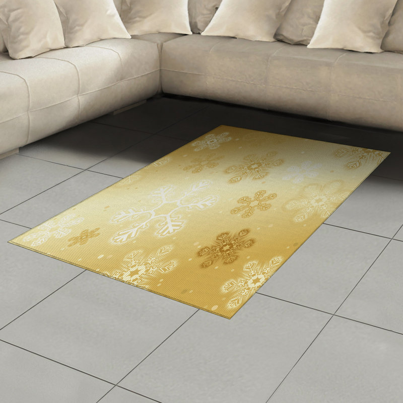 Tapis décoratif de Noël à haute densité en fibres de polyester à longs fils, Rectangle— 4 pi x 5 pi 8 po
