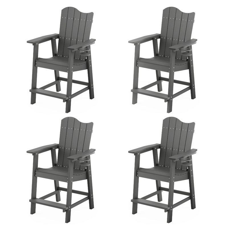 Chaise Adirondack en plastique / résine Ralda, Gris foncé