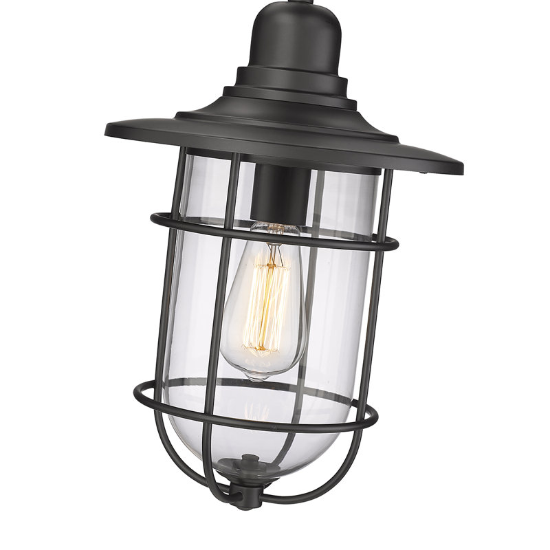 Filsaime Outdoor Hanging Lantern, Powder Coated Black