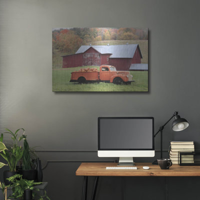 «Orange Pumpkin Truck» par Lori Deiter, August Grove®, art mural en métal