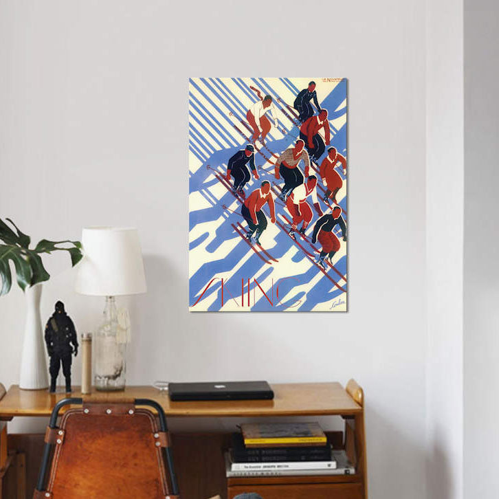 « ski viii », impression sur toile, H 18 po x l 12 po x P 1,5 po, Toile tendue, Pas de tapis