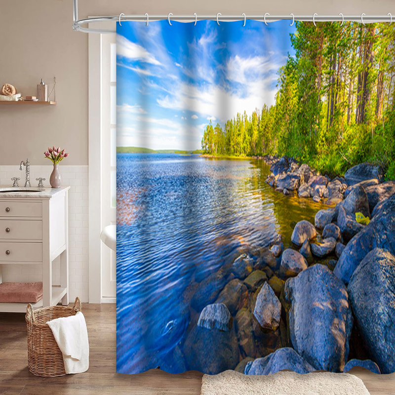 Rideau de douche Shore Landscape, L 72 po x l 72 po