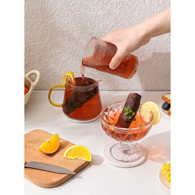 Ensemble de 6 sous-verres en céramique avec porte-verres