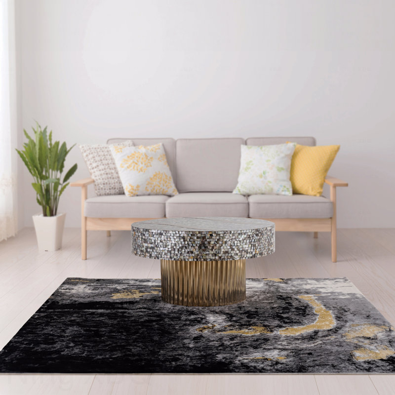 Table basse avec plateau en nacre