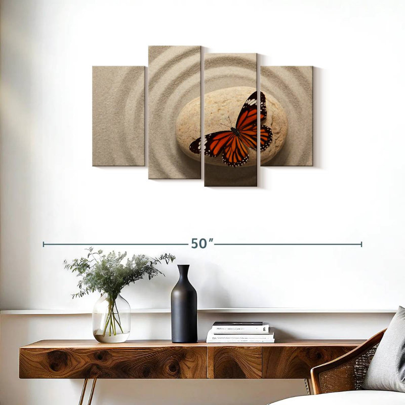 Zen Orange Butterfly, 22" H x 36" W