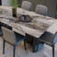 Ensemble de table de salle à manger rectangulaire moderne en faux marbre-104470201