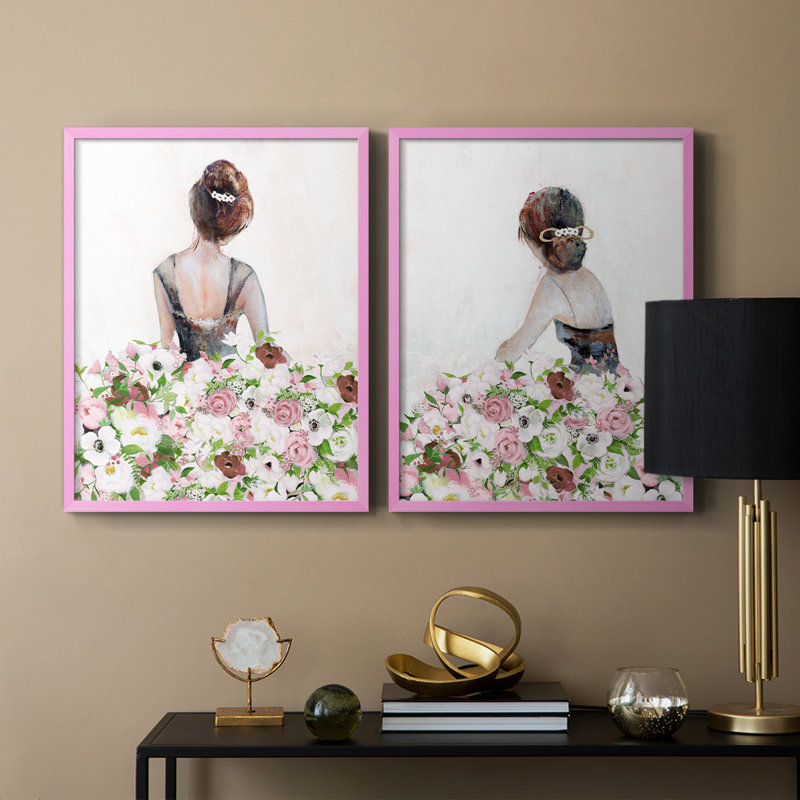 Magnifique Contemplation florale I - impression encadrée de qualité supérieure - prête à être accrochée - aucun clou requis - aucun clou requis