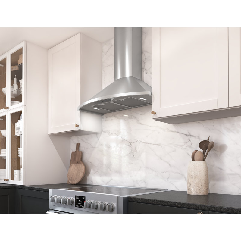 Savona 36" Stainless Steel Wall Mounted Range Hood with LED Lights