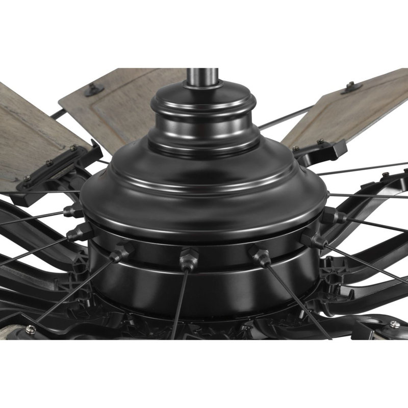 60-Inch Matte Black Windmill Ceiling Fan with Remote