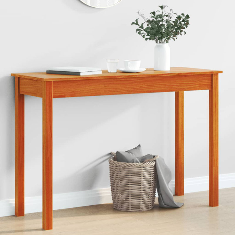 Solid Wood Console Table, 75cm H x 110cm W x 40cm D, White