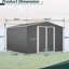 Remise de rangement extérieure grise de 10 pi x 10 pi avec cadre mis à jour et portes verrouillables, toit en pente ventilé, idéal pour les solutions de cadre de jardin