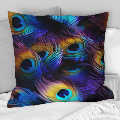 Coussin en polyester bleu et mauve