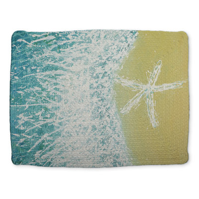 Aquatic Animals Turquoise Placemat - Right Side Seastar & Wave