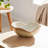 Ceramic Bowl Chiseled Textured Design Handcrafted Decorative Sculpted Form Contemporary Artisan Pottery Curved Organic Shape Unique Accent Piece For Modern Display Settings-203553528