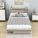 Wilhelmi Metal Platform Bed Frame with Trundle and USB Ports