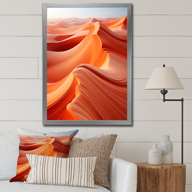 Danse du désert de Hyleigh I - reproduction sur toile, H 40 po x l 30 po x P 1,5 po, Cadre photo gris