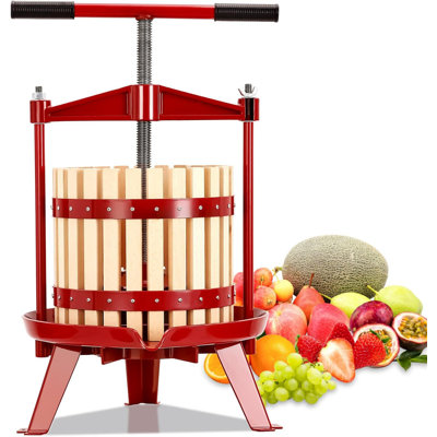 Pressoir à vin manuel en bois 3,17 gallons (12L) - Pressoir multi-usages pour cidre, miel, huile d'olive et légumes - Poignée ergonomique en T et base triangulaire stable - Utilisation dans la cuisine intérieure / extérieure