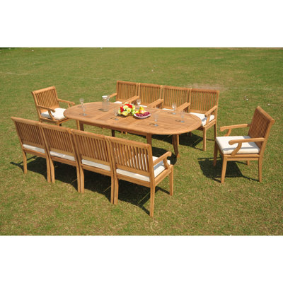 Ensemble repas 9 pièces teck Aydan