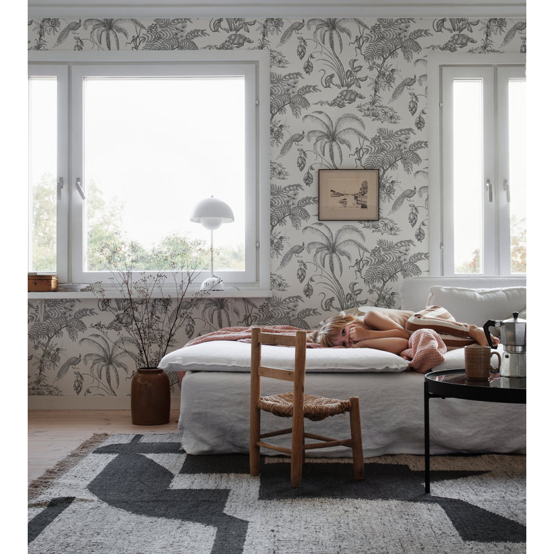Familj 2 Floral Wallpaper Roll, Sandstone