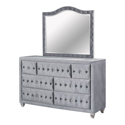 Commode 7 tiroirs avec miroir Dilbeck