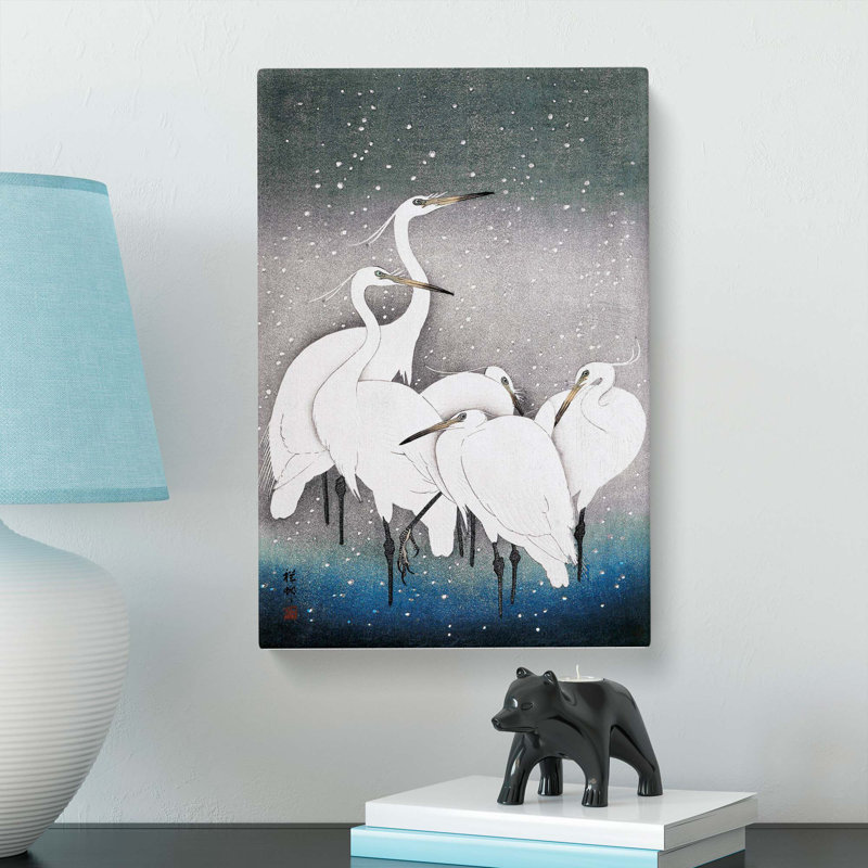 Group of Egrets by Ohara Koson - Wrapped Canvas, 76cm H x 50cm W x 3cm D