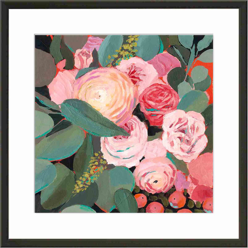 «Eucalyptus Bouquet II» par Victoria Borges - peinture encadrée, Noir, H 24 po x l 36 po