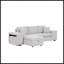 Canapé-lit 104,5 po, canapé-lit modulaire réversible en L 3 places avec méridienne de rangement et 2 tabourets de salon, gris