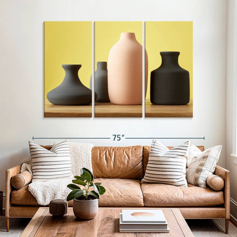 Minimalist Ceramic Vases, 42" H x 65" W