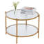 Petite table basse ronde dorée mat