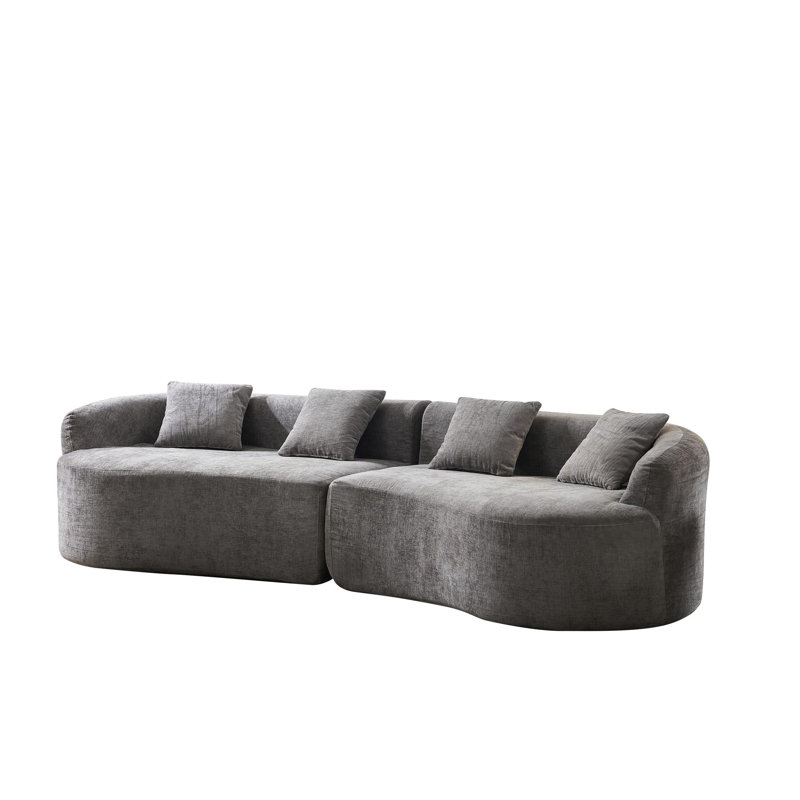 Canapé en chenille, Gris